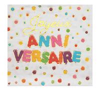 20 serviettes papier anniversaire 33cm pois colore - chalayer 000722600000099 Multicolore