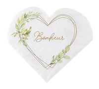 Santex - 20 SERVIETTES PAPIER BONHEUR COEUR 33CM