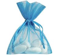 SANTEX 2462-174, Sachet de 10 bourses organdi unis, Turquoise