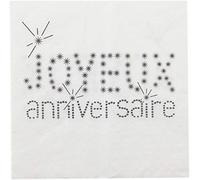SANTEX 4005-1, Sachet de 20 serviettes collection Anniversaire blanc