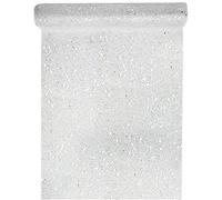 SANTEX 4446-4-30, Chemin de table Tulle pailletée, Argent argent G