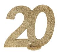 SANTEX 4753-20, Chiffre Anniversaire vertical déco, 20 ans Or