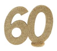 SANTEX 4753-60, Chiffre Anniversaire vertical déco, 60 ans Or
