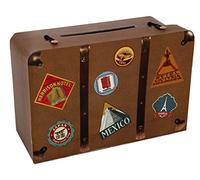 Santex Urne tirelire Voyage, marron, 24 x 16 cm — Décoration de fête, thème mariage, mixte