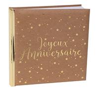 SANTEX 5664-26, Livre d'or Joyeux Anniversaire métallisé Kraft