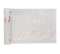 chemin de table anniversaire 28cmx3m or rose - chalayer 000566800300020 Rose
