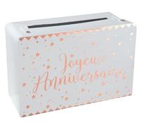 SANTEX 5671-20, Petite Tirelire Valise Joyeux Anniversaire métallisée Rose Gold