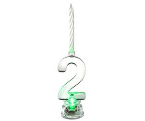 SANTEX 5861-2, Bougie Led Anniversaire avec mèches, chiffre 2