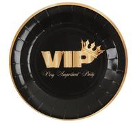 SANTEX 6684-11, Sachet de 10 Assiettes VIP, couronné métal