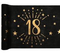 SANTEX 6787-18-30, Chemin de Table Âge étincelant métal Noir/Or, 18 Ans