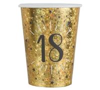 SANTEX 6788-18, Sachet de 10 Gobelets Âge étincelant métal, 18 Ans