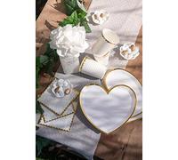 SANTEX 6831-1-30, Chemin de Table Voile à Pois dorés 3m, Blanc