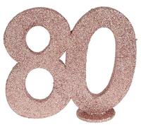 SANTEX 6915-80, Chiffre Anniversaire Vertical déco, 80 Ans Rose Gold