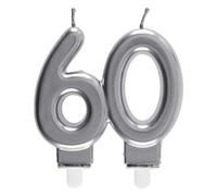SANTEX 6931-60, Bougie des Âges 60 ans, Argent