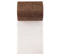 SANTEX 70228-14 - Ruban tulle pailleté Chocolat