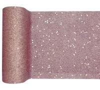 SANTEX 7036-20-20, Ruban de Table Paillettes 18cm x 5m, Rose Gold