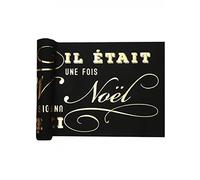 SANTEX 7093-11-30, Chemin de Table en Coton Il était Une Fois Noël, Noir