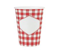 SANTEX 7270-7, Sachet de 10 Gobelets A la Campagne Vichy Rouge