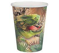 Gobelet en carton - Dinosaure Jurassic - T-rex - 10 pièces - 20 cl - Idéal anniversaire enfant