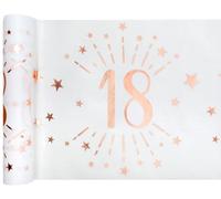 SANTEX 7344-18-30, Chemin de Table Âge étincelant métal Blanc/Rose Gold, 18 Ans