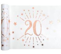 SANTEX 7344-20-30, Chemin de Table Âge étincelant métal Blanc/Rose Gold, 20 Ans