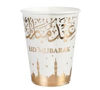 Santex 7585-3, Lot de 10 Gobelets orientaux Eid Mubarak 25cl, Or