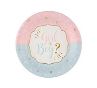 SANTEX 7656-99, Paquet de 10 Assiettes Girl Or Boy ? 22,5cm
