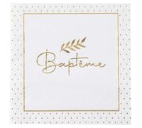 SANTEX 8015-99, Sachet de 20 Serviettes Baptême