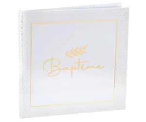 SANTEX 8016-3, Livre d'or Baptême, Blanc et Or