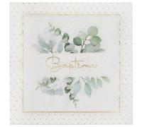 SANTEX 8376-10, Sachet de 20 Serviettes Baptême végétalisé