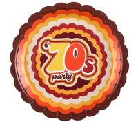 SANTEX 8502-12, Paquet de 10 Assiettes rondes années 70's