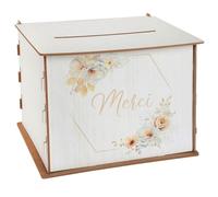 SANTEX 8966-1, Tirelire Tendresse rectangle en bois 20x20x23cm