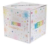 SANTEX 9031-1, Tirelire Anniversaire Festicolor, multi/BLANC