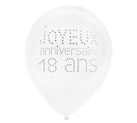 SANTEX Ballon Anniversaire 18 ans blanc