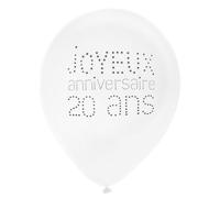 SANTEX Ballon Anniversaire 20 ans blanc