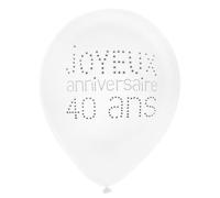 SANTEX Ballon Anniversaire 40 ans blanc