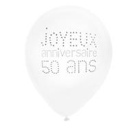 SANTEX Ballon Anniversaire 50 ans blanc