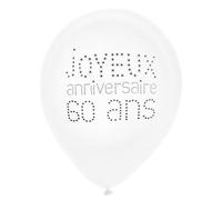 SANTEX Ballon Anniversaire 60 ans blanc
