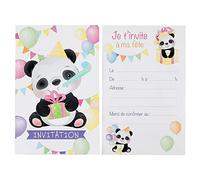 Santex - Cartes Invitation Anniversaire Panda 11X17CM