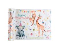 Santex Chemin de Table Animaux Zoo Party 30cm x 5m Joyeux Anniversaire pour Enfant