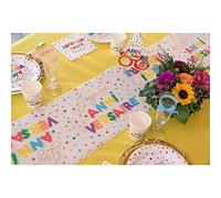 Santex Chemin DE Table INTISSÉ Anniversaire Pois Colore 28CMX3M