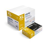 Santex Gants en nitrile sans poussière noir extra fort | Gamme Nitrile Flash Black | Gants jetables à usage unique | Sans latex | Boîte de 100 unités | Taille XL