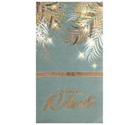 Santex - Générique - 12 SERVIETTES PAPIER RETRAITE DORÉ 33X40CM CÉLADON