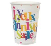 Santex Gobelets Joyeux Anniversaire – Festif multicolore – Lot de 10