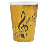 Santex Gobelets - Note de musique - Noir et doré - lot de 10