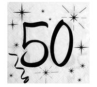 Santex Lot de 20 Serviettes de Table 50 Noir/Blanc