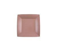 Santex mariage - 10 Assiettes Carton Bio CARRÉES 18CM Rose Gold