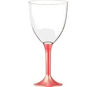 Santex mariage 20 Grands verres à Eau, pied translucide Rose perlé