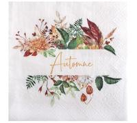 Santex mariage - 20 SERVIETTES PAPIER AUTOMNE NATURE FLORAL 33CM