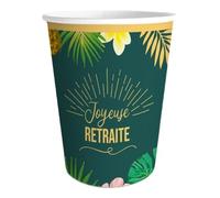 Santex mariage - 6 GOBELETS CARTON RETRAITE DORÉE 27CL VERT CÉLADON